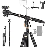 Utasitess 86.6 inch Camera Tripod Monopod with Center Column and Ball Head Aluminum, Arca Type QR Plate,Horizontal Overhead Shooting Tripod for DSLR Camera Video Camcorder, Heavy Duty Max Load: 27lb
