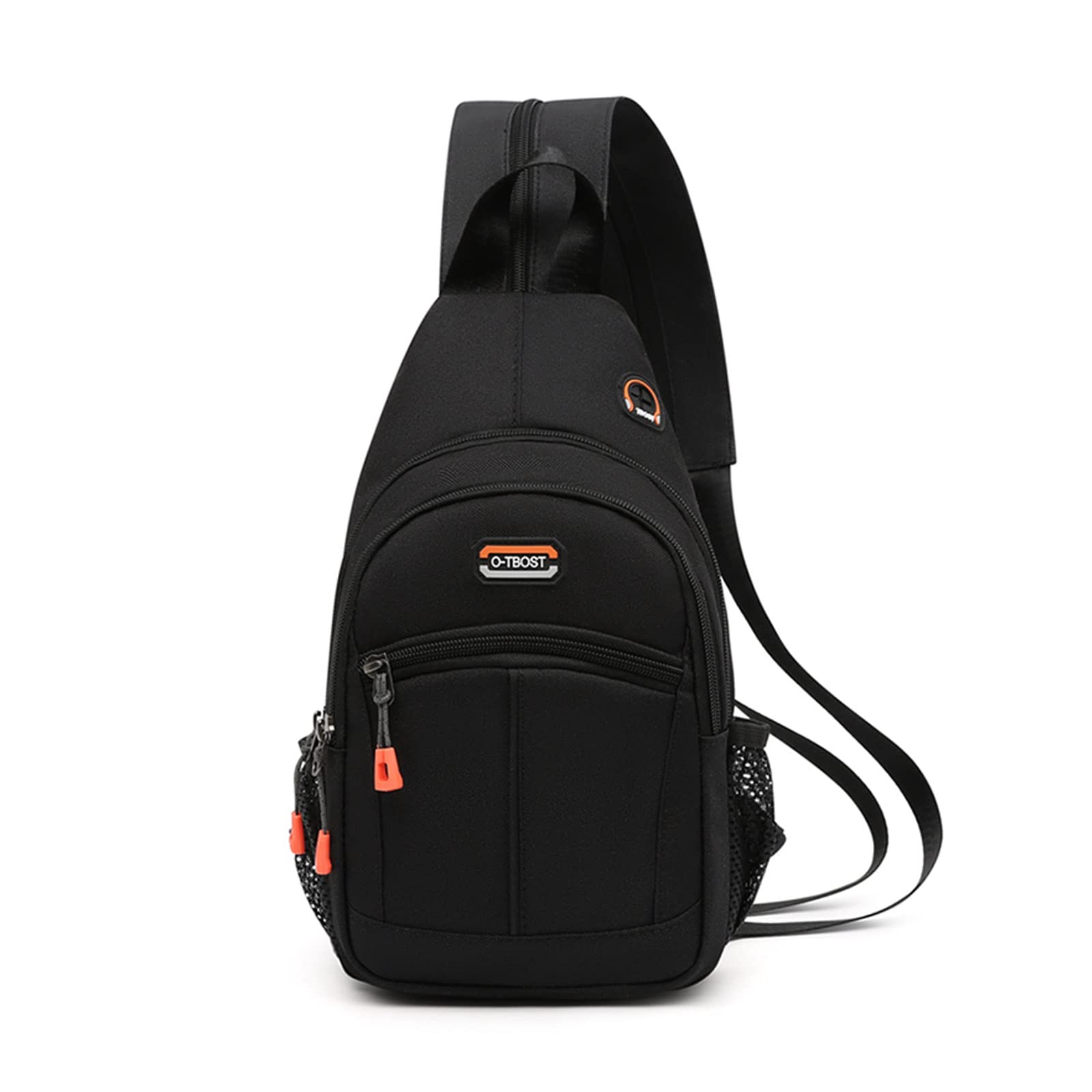 FANDARE Unisex Sling Bags Chest Shoulder Bag Small Daypacks Women Men Crossbody Bags Cover Pack Rucksack Casual Daypacks for Travel Hiking Bicycle Sport Gym Daypacks with Earphone Hole Black