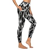QIVICIMA Womens High Waist Workout Leggings Halloween Christmas Gym Plaid Printed Tummy Control Yoga Pants with Pockets