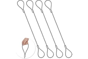 Pelopy 4 Pack Wire Rope & Sling 3/8" x 6' Eye and Eye Wire Rope Choker Sling Mechanically Spliced Rigging Lifting Equipment for Industrial Rigging and Lifting, 4400 lb/ 2 t