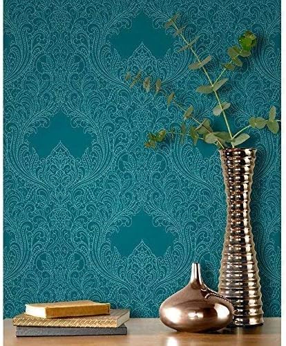 Rasch Damask Pattern Wallpaper Floral Leaf Motif Embossed Metallic Glitter 308518