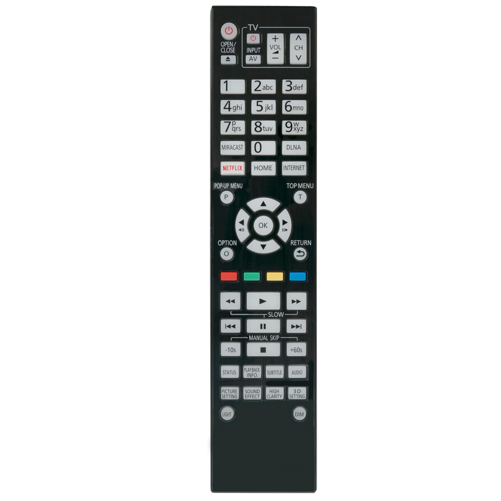 VINABTY N2QAYA000128 Replacement Remote Fit for Panasonic Blu-ray Disc Player DMP-UB900-K DP-UB820K DP-UB420GN