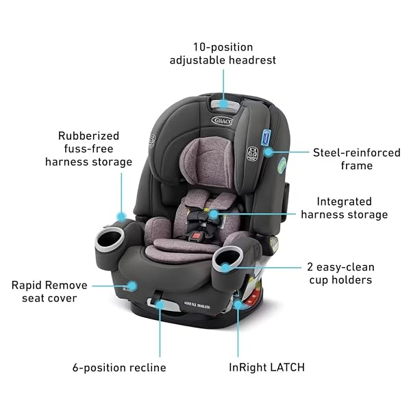 GRACO 4EVER DLX SNUGLOCK 4 IN 1 CAR SEAT | INFANT TO TODDLER CAR SEAT, FEATURING EASY-INSTALL SNUGLOCK TECHNOLOGY, LEILA