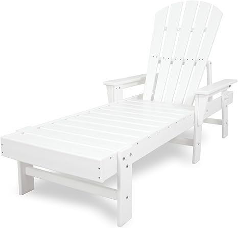 Poly Wood Outdoor Furniture South Beach Chaise Lounge White