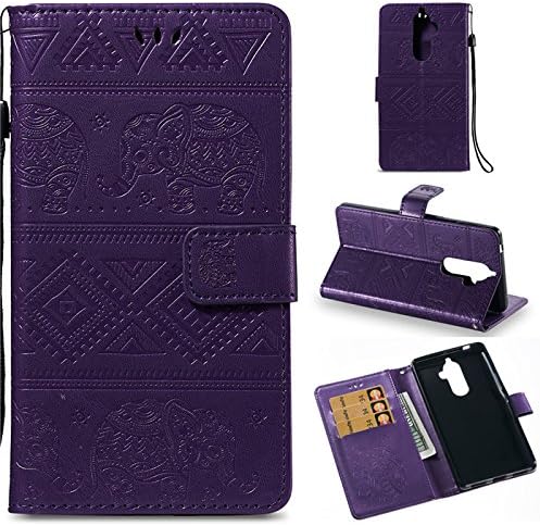 Aipyy Lenovo K8 Note Case, [Elephant Embossing] Ultra Slim Wallet Folio/Flip PU Leather With Stand Kickstand Card Holder Magnetic Closure and Cover Case for Lenovo K8 Note Purple