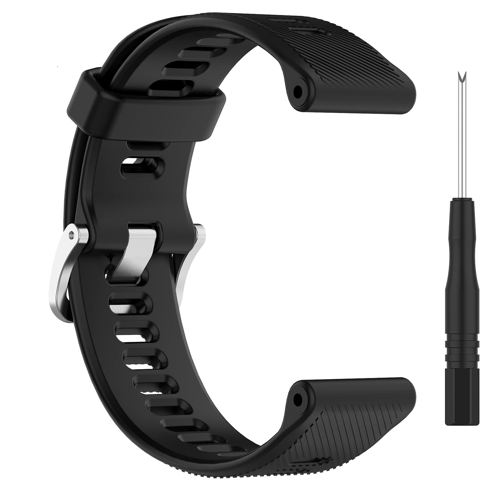 LOKEKE for Garmin Forerunner 745 Replacement Wrist Band - Silicone Replacement Wrist Watch Band Strap For Garmin Forerunner 745(Silicone Black)