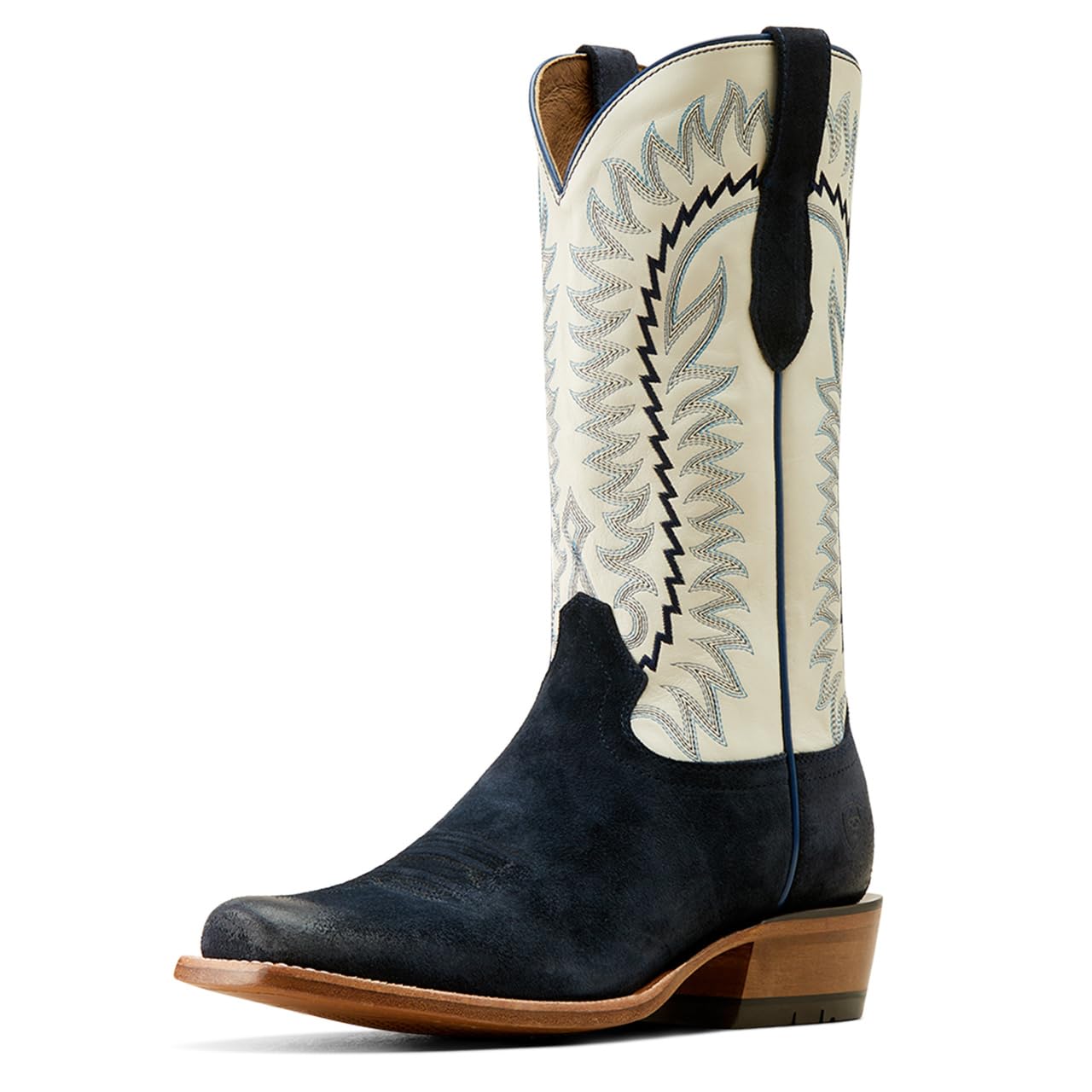 ARIAT Men’s Futurity Time Cowboy Boot, Blanco/Polo Blue Roughout, 12 Narrow