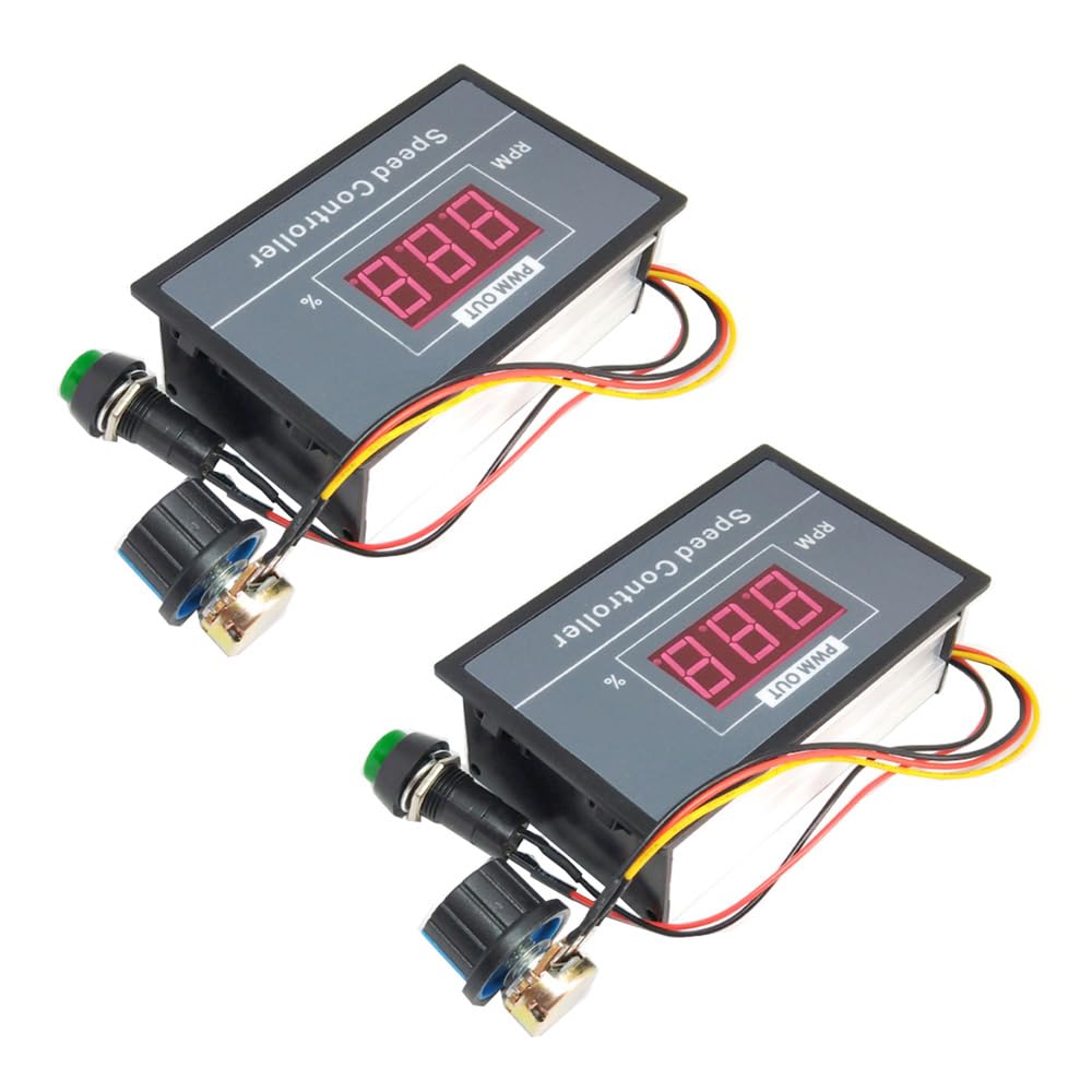 Photo 1 of 2PCS DC 6-60V 12V 24V 36V 48V 30A PWM DC Motor Speed Controller PWM Speed Stepless Governor Regulator Motor Speed Controller with Start Stop Switch