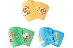 NASHRIO Baby Knee Pads for Crawling (3 Pairs), Anti-Slip and Protect Infants & Toddlers Knees, Elbows and Legs. Adjustable Straps and Breathable 3D Mesh for Boys and Girls (Unisex)