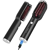 Cordless Hair Straightener Brush - Travel-Sized Electric Hot Iron Comb for Women Hair Straightening with 45Mins Long Working