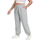 Moon Wood Plus Size Sweatpants Women High Waisted Loose Baggy Lounge Trousers Casual Pants Workout Joggers with Pockets