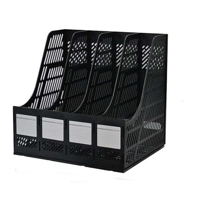 ARTHARVAA Retail 4 Section Plastic Rack Document File Tray Holders Desk