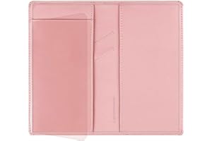 GNEGNI Leather Checkbook Cover with Built-in Divider Pen holder For Men Women Checkbook Holder Wallet RFID Blocking