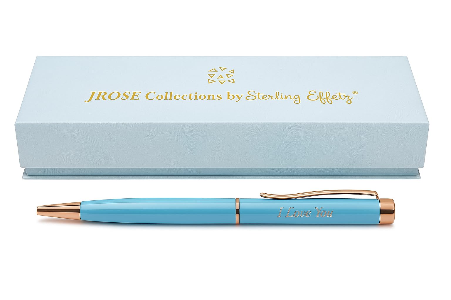I Love You Personalised Pen in Beautiful Blue Gift Box – Twistable Ballpoint Pen, Black Ink, Elegant Design, Perfect Romantic Gift