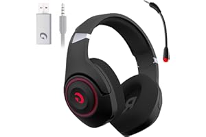 KAPEYDESI Wireless Gaming Headset with 2.4GHz Wireless and Bluetooth 5.2, 40H Battery, ENC Mic, Wireless Gaming Headphones for PS5/4, PC, Switch (Fiery Red)