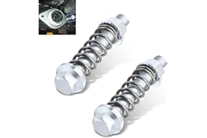 lekiliky 2PCS M10 x 1.25 Exhaust Manifold Bolts, Carbon Steel Rustproof Flange Bolts with Spring Washers, Vehicle Exhaust Rep