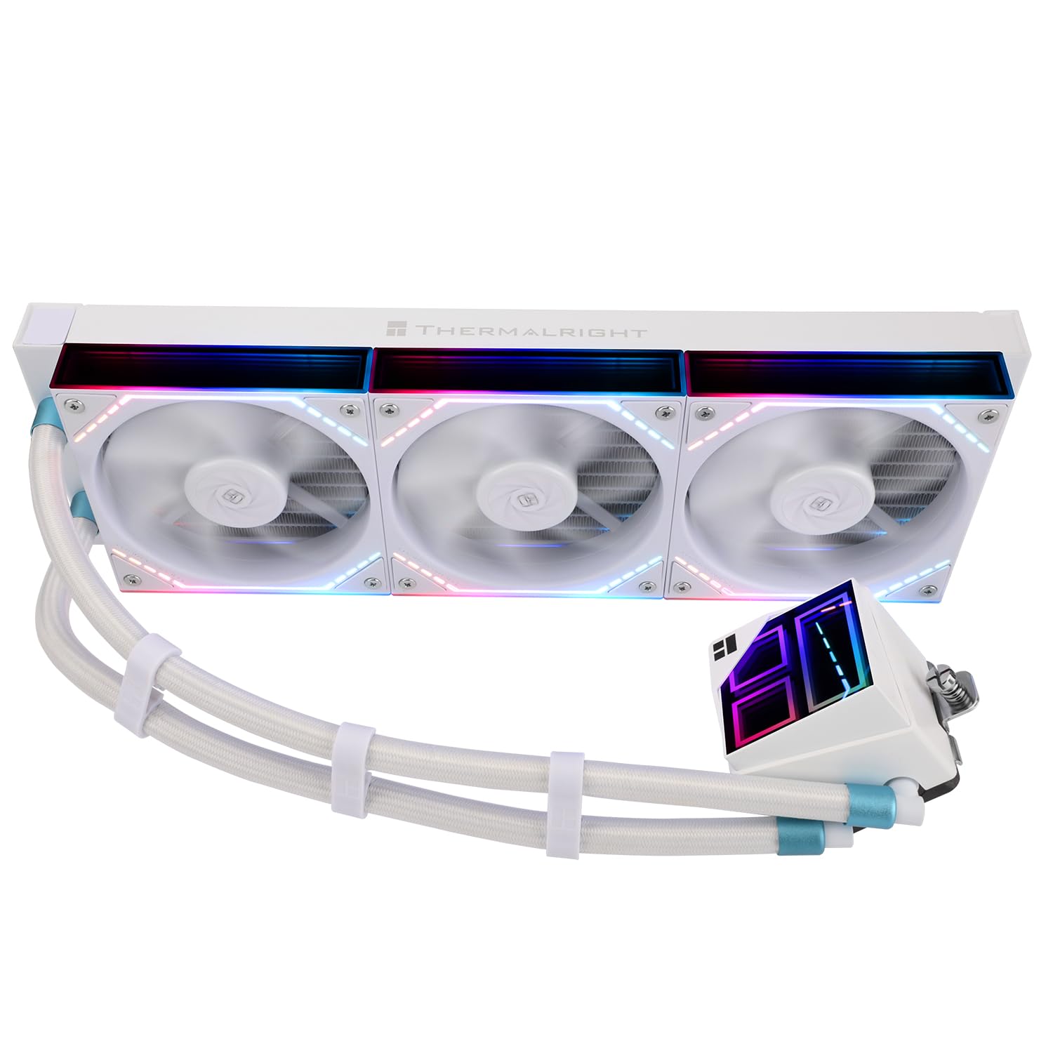 Photo 1 of Thermalright Frozen Infinity 360 WHITE CPU Water Cooler, with Triple 124mm Infinity Mirror PWM Fans,for Intel 1150/1151/1200/2011/ 1700/1851&AMD/AM4/AM5,360 Size Infinity Mirror Water Cooling Radiator
