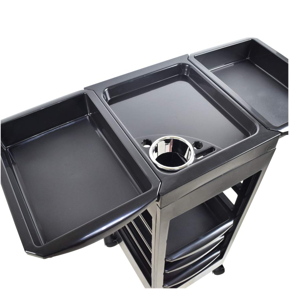 Salon SPA Beauty Hairdressing Rolling Trolley Cart with 5 Drawers Storage Cart: Beauty