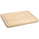 Solari Japanese Cutting Board, Aomori Hiba, Juice Groove, 15.7 x 9.4 in | Fine, even wood grain is gentle on Japanese knives,