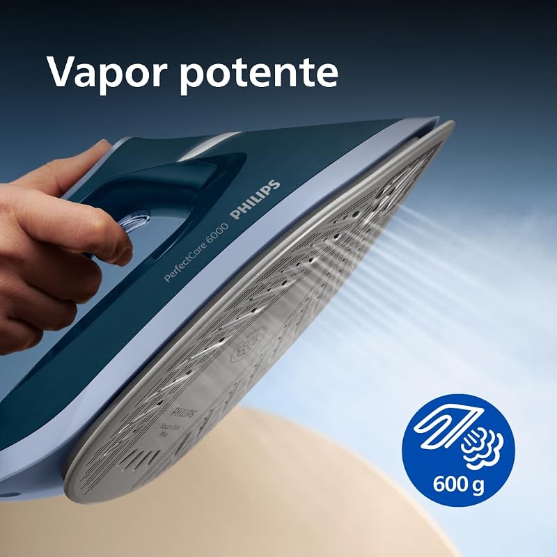 Centro de engomar PerfectCare Series 6000, vapor potente, garantia sem queimaduras, design compacto, depósito de água removível de 1,8L, sola SteamGlide Plus (PSG6023/20)