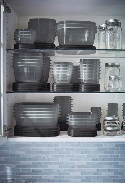 RUBBERMAID EASYFINDLIDS FOOD STORAGE CONTAINERS WITH SILVERSHIELD ANTIMICROBIAL PROTECTION, 42-PIECE SET, BPA-FREE, GREY