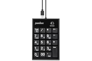 Perixx PERIPAD-202C Wired USB-C Slim Numeric Keypad - Scissor Keys with 2 USB-A Hubs and Tab Key - Compatible for Tablet, Lap