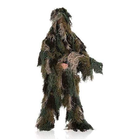 SEIGNEER Ghillie Anzug Camo Woodland Camouflage Kleidung Geeignet zum Outdoor, Verstecken von Spielen.