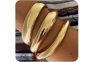 SONNYX 1-3 PCS Gold Silver Cuff Bangle Bracelets For Women Trendy Hinged Cuff Open Wide Chunky Bracelet Irregular Minimalist Bangle Jewelry