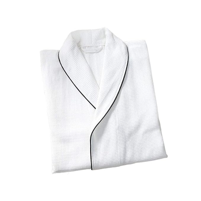 Amazon.co.jp： ユニセックスワッフルドレッシングガウン綿軽量バスローブ用スパホテルパジャマ男性/女性ドレッシングガウン ホーム＆キッチン