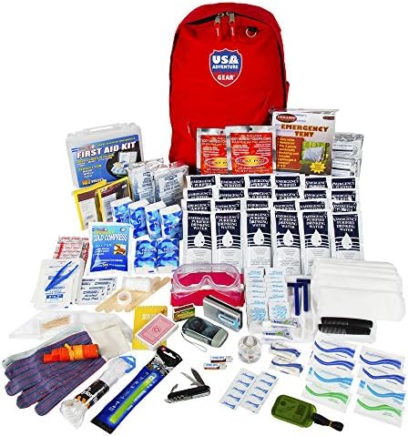 USA Adventure Gear ReadyGear 2 Person Ultra Emergency Kit - First Aid, Water, Tent, Sleeping Bag, Hygiene Kit and More Survival Tools for Hurricane, Earthquake, Winter, and Other Disaster Relief