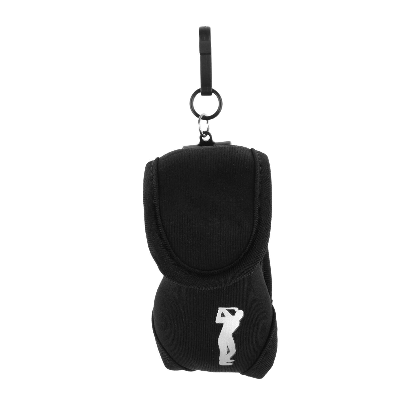 MUXSAM 1 Piece Golf Ball Bag 9cm x 5cm Neoprene for Golf Training Exercise and Practice-Black