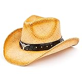 TOVOSO Straw Cowboy Hat for Women and Men with