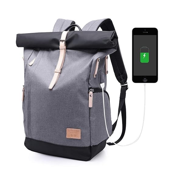 Laptop Rucksack 15,6 Erweiterter Roll Top Rucksack Business Casual Rucksack College Männer und Frauen Diebstahlschutz Schulta