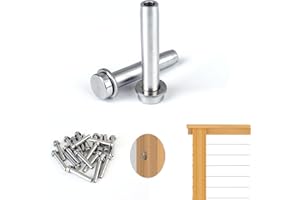 Muzata 20 Pack 1/8" Cable Railing Stemball Swage Dead End Invisible Cable Railing Kit Terminal for Wood Deck Cable Railing Kit End Fitting T316 Stainless Steel Cable Railing Hardware CR24