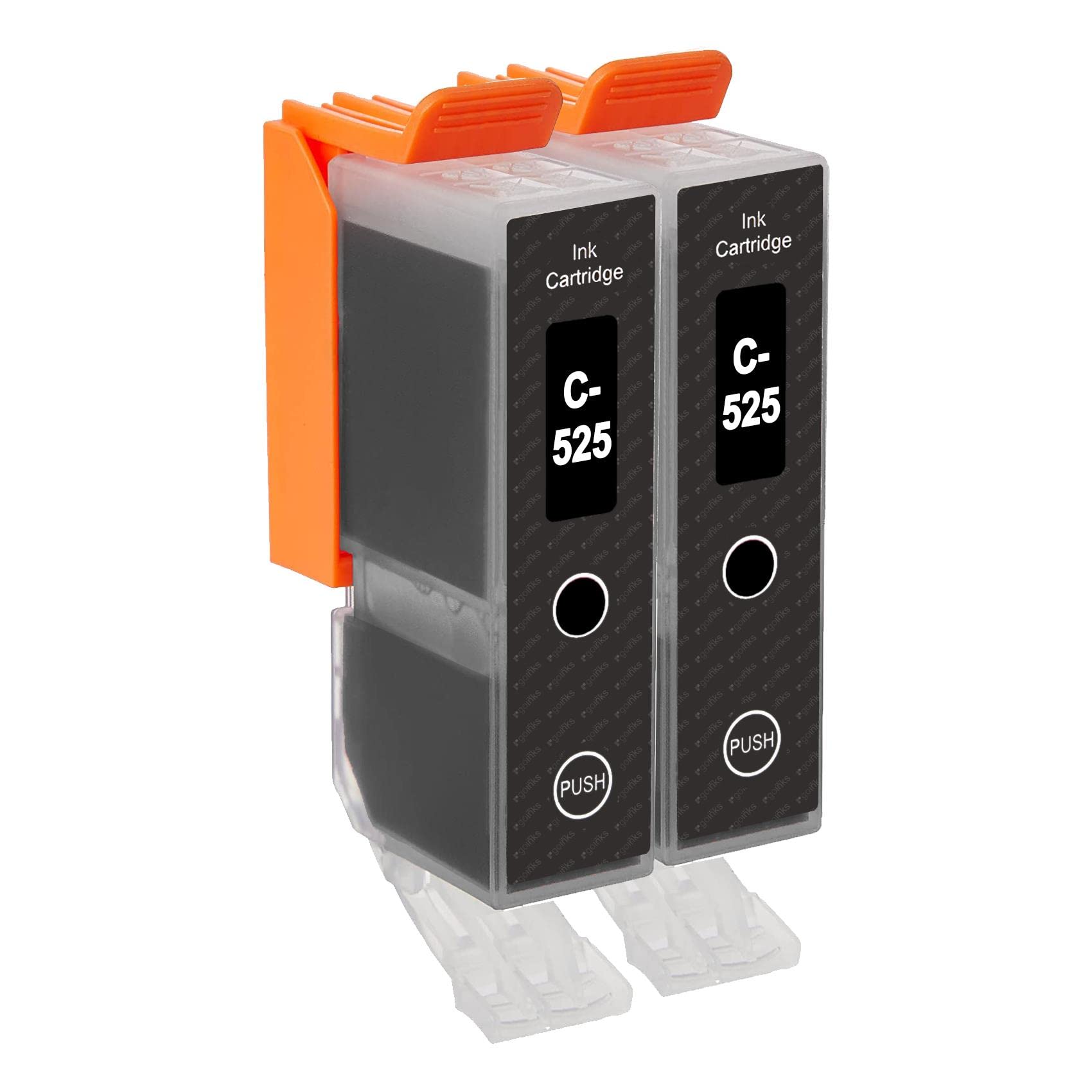 Go Inks C-525Bk Compatible Black Ink Cartridge to replace Canon PGI-525Bk for use with Canon PIXMA Printers (Pack of 2)