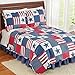 Collections Etc Americana Star Patchwork Quilt, Full/Queen