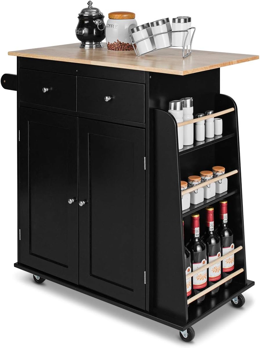 Amazon Com Giantex Kitchen Utility Cart Rolling Microwave Cart