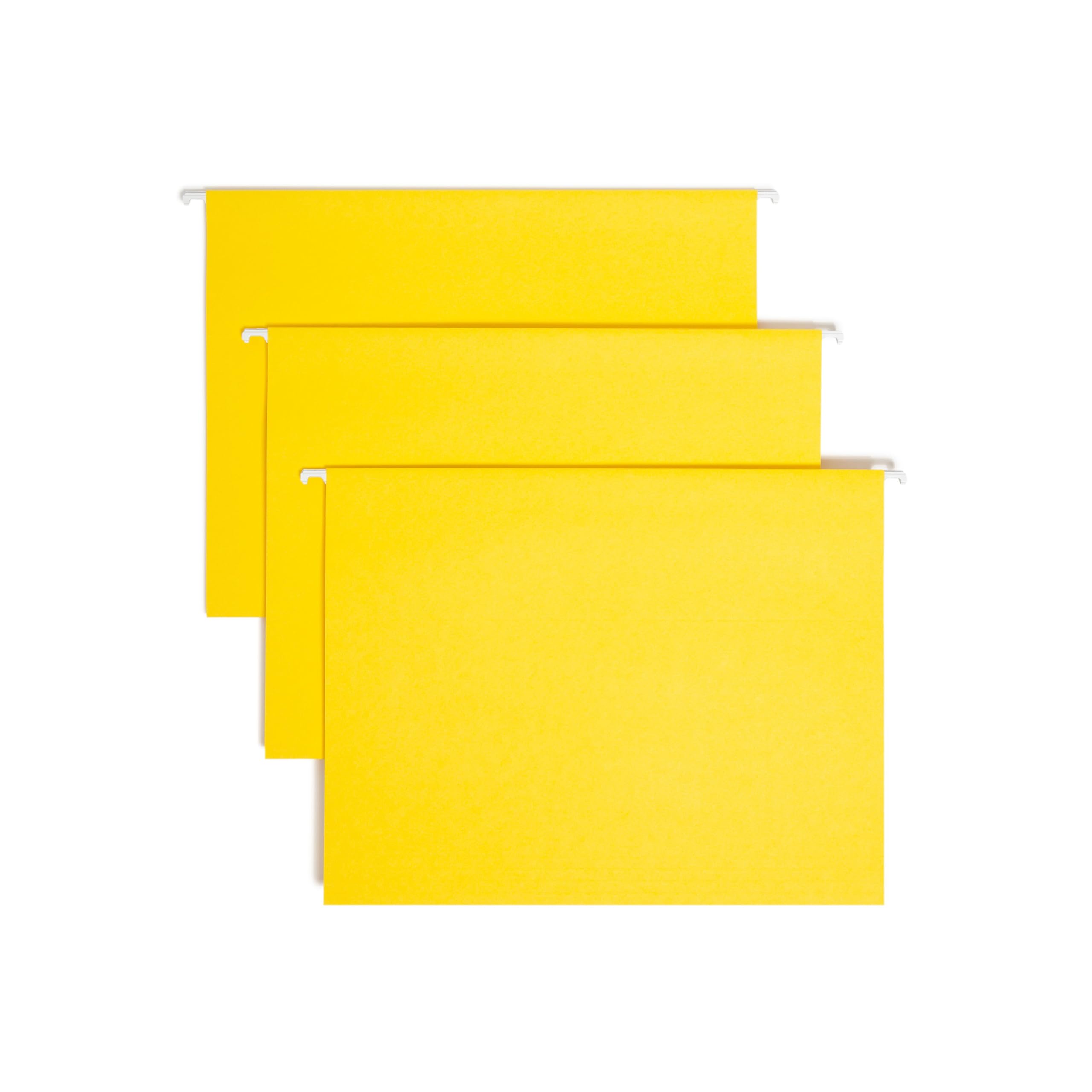 Smead Standard Hanging File Folders, 25 Count, Yellow, 1/5-Cut Adjustable Tabs, Letter Size (64069)