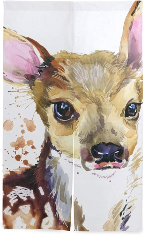 Amazon Nikivivi 間仕切りカーテン かわいい子鹿のイラスト森の動物 パーソナライズされたカスタマイズ パーティションキッチンレストランホール出口部屋装飾 洗練されたシンプルなスタイル 間仕切り スクリーン オンライン通販