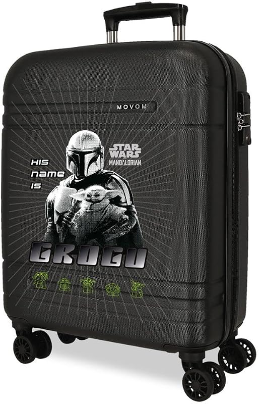 Joumma Star Wars His Name Is Grogu Maleta de Cabina Negro 40x55x20 cm Rígida ABS Cierre TSA 37L 2,8kg 4 Ruedas Dobles