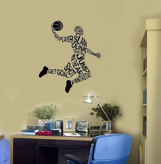 zxddzl Jugador de Baloncesto Vinilo Tatuajes de Pared Palabras ...