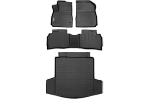 GINOWY-Custom Fit Floor Mats & Cargo Liner Full Set for Chevy Malibu 2016-2025丨TPE All Weather Car Floor Mat for Chevrolet Malibu Floor Liners Trunk Cargo Mat Malibu Accessories