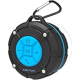 [Updated Version] Portable Shower Speaker, ASIYUN Waterproof Wireless Speaker with IPX7 HD Sound, Suction Cup, Speakers Built-in Mic, Hands-Free Speakerphone for iPhone, iPad and Android Phones (Blue)
