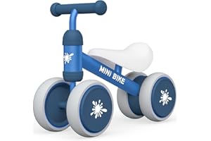 Ancaixin Baby Balance Bikes for 1 Year Old Boy Girl, Best First Birthday Gifts for Toddler from Standing to Running, Riding Toys for 1+ Years Old, No Pedal Infant 4 Wheels Baby Bicycle