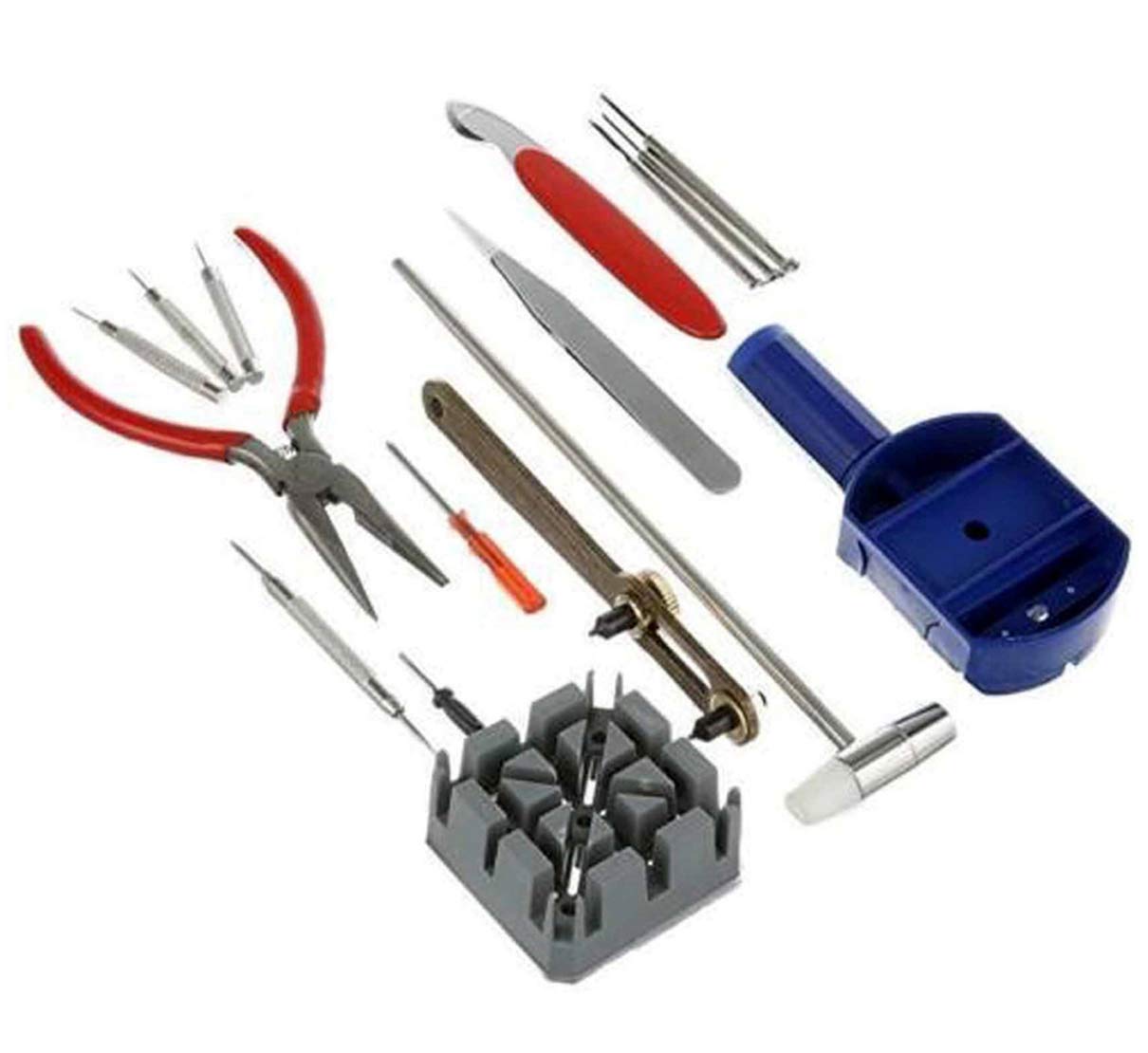 plastific 16pcs Watch Repair Tool Kit Band Strap Link Remover Back Opener Set for Strap Adjustment Spring Bar Tool Watch Wrist Bands Screwdriver Repair Tool