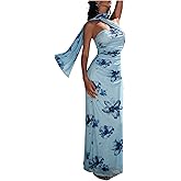 Floerns Women's Floral Print Strapless Tube Dress Vacation Bodycon Long Dresses