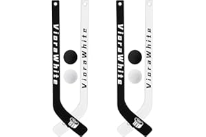 VioraWhite 8 Pcs Mini Knee Hockey Stick and Ball Set Knee Hockey Set Includes 4 Mini Sticks and 4 Foam Balls for Sports Winter Indoor Floor
