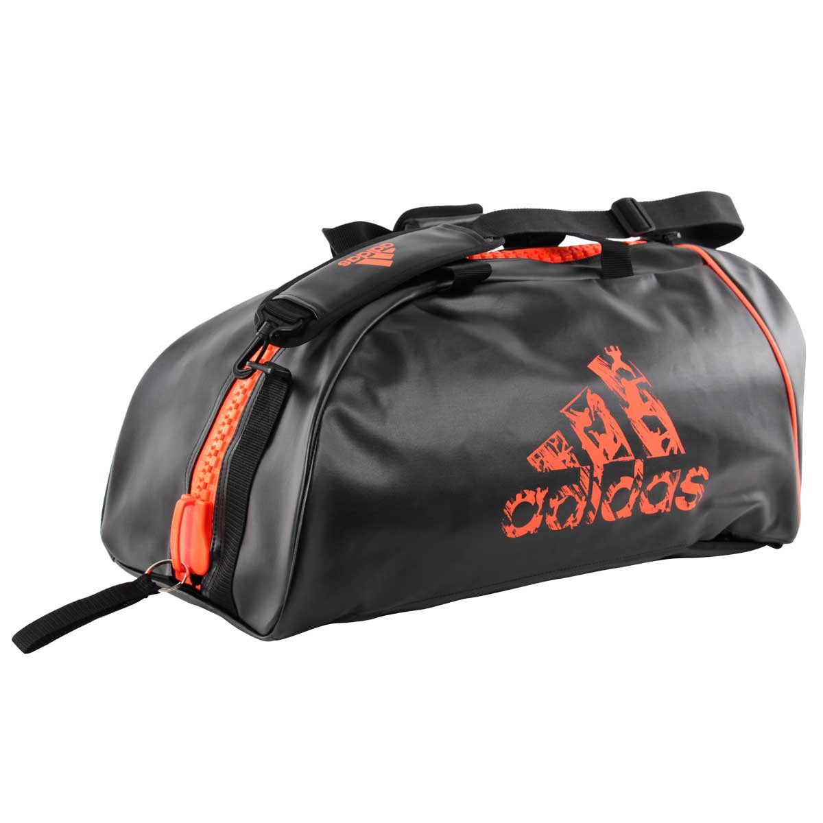 adidas Training 2-in-1 Sports Bag, Black/Orange, 31 x 62 x 31 cm