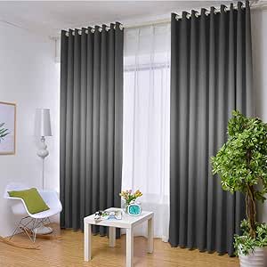 CHENLLRT - Cortina de color gris oscuro, diseño moderno, color gris