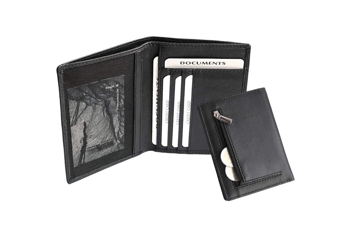 ID pocket, Black + note and coin compartment, M, Elegant